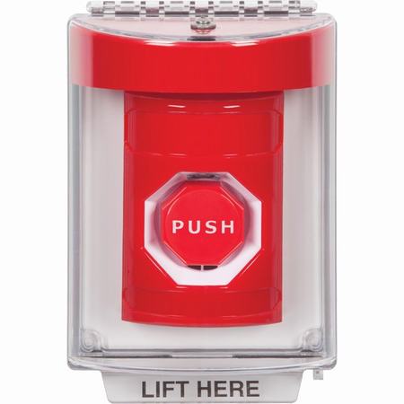 SS2042NT-EN STI Red Indoor/Outdoor Flush w/ Horn Key-to-Reset (Illuminated) Stopper Station with No Text Label English
