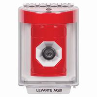 SS2043NT-ES STI Red Indoor/Outdoor Flush w/ Horn Key-to-Activate Stopper Station with No Text Label Spanish