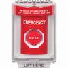 SS2045EM-EN STI Red Indoor/Outdoor Flush w/ Horn Momentary (Illuminated) Stopper Station with EMERGENCY Label English