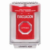 SS2045EV-ES STI Red Indoor/Outdoor Flush w/ Horn Momentary (Illuminated) Stopper Station with EVACUATION Label Spanish