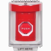 SS2048NT-EN STI Red Indoor/Outdoor Flush w/ Horn Pneumatic (Illuminated) Stopper Station with No Text Label English