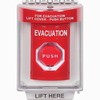 SS2049EV-EN STI Red Indoor/Outdoor Flush w/ Horn Turn-to-Reset (Illuminated) Stopper Station with EVACUATION Label English