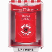 SS2070PX-EN STI Red Indoor/Outdoor Surface Key-to-Reset Stopper Station with PUSH TO EXIT Label English