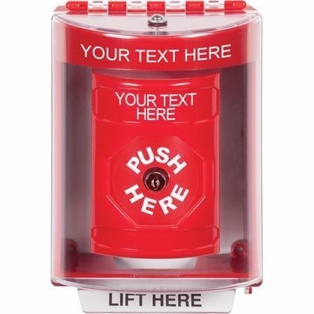 SS2070ZA-EN STI Red Indoor/Outdoor Surface Key-to-Reset Stopper Station with Non-Returnable Custom Text Label English