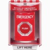 SS2071EM-EN STI Red Indoor/Outdoor Surface Turn-to-Reset Stopper Station with EMERGENCY Label English