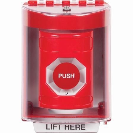 SS2071NT-EN STI Red Indoor/Outdoor Surface Turn-to-Reset Stopper Station with No Text Label English