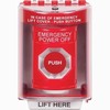 SS2071PO-EN STI Red Indoor/Outdoor Surface Turn-to-Reset Stopper Station with EMERGENCY POWER OFF Label English