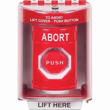 SS2072AB-EN STI Red Indoor/Outdoor Surface Key-to-Reset (Illuminated) Stopper Station with ABORT Label English