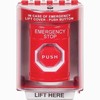 SS2072ES-EN STI Red Indoor/Outdoor Surface Key-to-Reset (Illuminated) Stopper Station with EMERGENCY STOP Label English