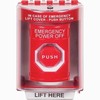 SS2072PO-EN STI Red Indoor/Outdoor Surface Key-to-Reset (Illuminated) Stopper Station with EMERGENCY POWER OFF Label English
