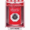 SS2073PO-EN STI Red Indoor/Outdoor Surface Key-to-Activate Stopper Station with EMERGENCY POWER OFF Label English