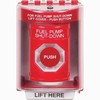 SS2074PS-EN STI Red Indoor/Outdoor Surface Momentary Stopper Station with FUEL PUMP SHUT DOWN Label English
