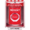 SS2075EM-EN STI Red Indoor/Outdoor Surface Momentary (Illuminated) Stopper Station with EMERGENCY Label English