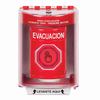 SS2076EV-ES STI Red Indoor/Outdoor Surface Momentary (Illuminated) with Red Lens Stopper Station with EVACUATION Label Spanish