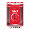 SS2076XT-EN STI Red Indoor/Outdoor Surface Momentary (Illuminated) with Red Lens Stopper Station with EXIT Label English