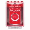 SS2078EV-ES STI Red Indoor/Outdoor Surface Pneumatic (Illuminated) Stopper Station with EVACUATION Label Spanish