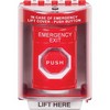SS2078EX-EN STI Red Indoor/Outdoor Surface Pneumatic (Illuminated) Stopper Station with EMERGENCY EXIT Label English