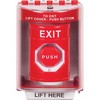 SS2079XT-EN STI Red Indoor/Outdoor Surface Turn-to-Reset (Illuminated) Stopper Station with EXIT Label English