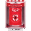 SS2080AB-EN STI Red Indoor/Outdoor Surface w/ Horn Key-to-Reset Stopper Station with ABORT Label English