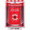 SS2080PS-EN STI Red Indoor/Outdoor Surface w/ Horn Key-to-Reset Stopper Station with FUEL PUMP SHUT DOWN Label English