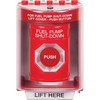 SS2081PS-EN STI Red Indoor/Outdoor Surface w/ Horn Turn-to-Reset Stopper Station with FUEL PUMP SHUT DOWN Label English