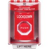 SS2082LD-EN STI Red Indoor/Outdoor Surface w/ Horn Key-to-Reset (Illuminated) Stopper Station with LOCKDOWN Label English