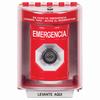 SS2083EM-ES STI Red Indoor/Outdoor Surface w/ Horn Key-to-Activate Stopper Station with EMERGENCY Label Spanish