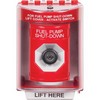 SS2083PS-EN STI Red Indoor/Outdoor Surface w/ Horn Key-to-Activate Stopper Station with FUEL PUMP SHUT DOWN Label English
