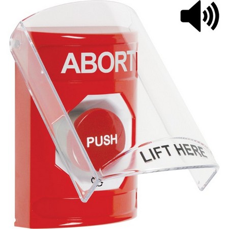 SS20A1AB-EN STI Red Indoor Only Flush or Surface w/ Horn Turn-to-Reset Stopper Station with ABORT Label English