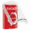 SS20A1EV-ES STI Red Indoor Only Flush or Surface w/ Horn Turn-to-Reset Stopper Station with EVACUATION Label Spanish