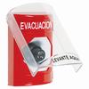 SS20A3EV-ES STI Red Indoor Only Flush or Surface w/ Horn Key-to-Activate Stopper Station with EVACUATION Label Spanish