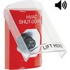 SS20A3HV-EN STI Red Indoor Only Flush or Surface w/ Horn Key-to-Activate Stopper Station with HVAC SHUT DOWN Label English