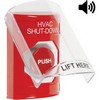 SS20A4HV-EN STI Red Indoor Only Flush or Surface w/ Horn Momentary Stopper Station with HVAC SHUT DOWN Label English