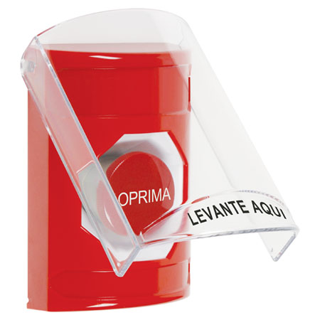 SS20A4NT-ES STI Red Indoor Only Flush or Surface w/ Horn Momentary Stopper Station with No Text Label Spanish