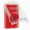 SS20A7EV-EN STI Red Indoor Only Flush or Surface w/ Horn Weather Resistant Momentary (Illuminated) with Red Lens Stopper Station with EVACUATION Label English