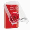 SS20A7PS-EN STI Red Indoor Only Flush or Surface w/ Horn Weather Resistant Momentary (Illuminated) with Red Lens Stopper Station with FUEL PUMP SHUT DOWN Label English