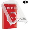 SS20A8EM-EN STI Red Indoor Only Flush or Surface w/ Horn Pneumatic (Illuminated) Stopper Station with EMERGENCY Label English