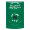 SS2100EX-ES STI Green No Cover Key-to-Reset Stopper Station with EMERGENCY EXIT Label Spanish