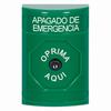 SS2100PO-ES STI Green No Cover Key-to-Reset Stopper Station with EMERGENCY POWER OFF Label Spanish