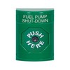 SS2100PS-EN STI Green No Cover Key-to-Reset Stopper Station with FUEL PUMP SHUT DOWN Label English