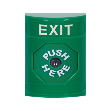 SS2100XT-EN STI Green No Cover Key-to-Reset Stopper Station with EXIT Label English