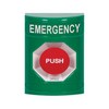 SS2101EM-EN STI Green No Cover Turn-to-Reset Stopper Station with EMERGENCY Label English