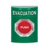 SS2101EV-EN STI Green No Cover Turn-to-Reset Stopper Station with EVACUATION Label English