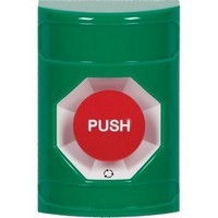 SS2101NT-EN STI Green No Cover Turn-to-Reset Stopper Station with No Text Label English