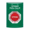 SS2101PX-ES STI Green No Cover Turn-to-Reset Stopper Station with PUSH TO EXIT Label Spanish