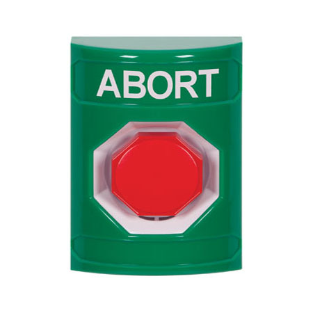 SS2102AB-EN STI Green No Cover Key-to-Reset (Illuminated) Stopper Station with ABORT Label English
