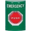 SS2102EM-EN STI Green No Cover Key-to-Reset (Illuminated) Stopper Station with EMERGENCY Label English