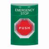 SS2102ES-EN STI Green No Cover Key-to-Reset (Illuminated) Stopper Station with EMERGENCY STOP Label English