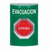 SS2102EV-ES STI Green No Cover Key-to-Reset (Illuminated) Stopper Station with EVACUATION Label Spanish
