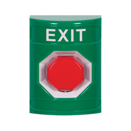 SS2102XT-EN STI Green No Cover Key-to-Reset (Illuminated) Stopper Station with EXIT Label English